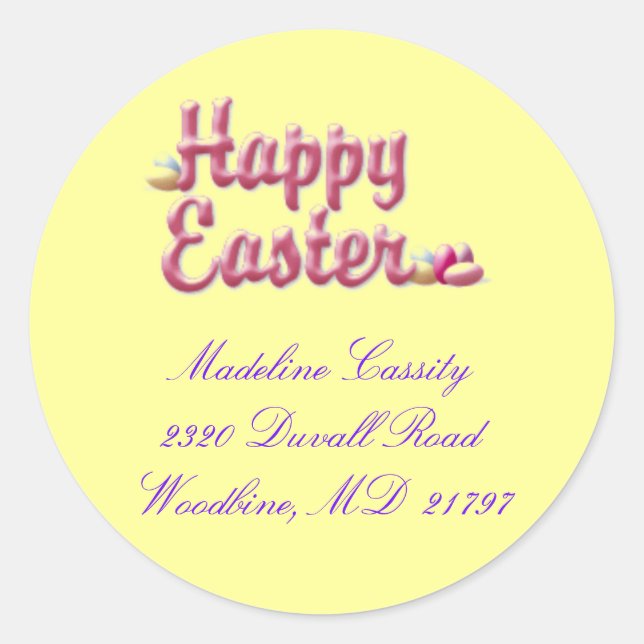 Easter address label (Front)