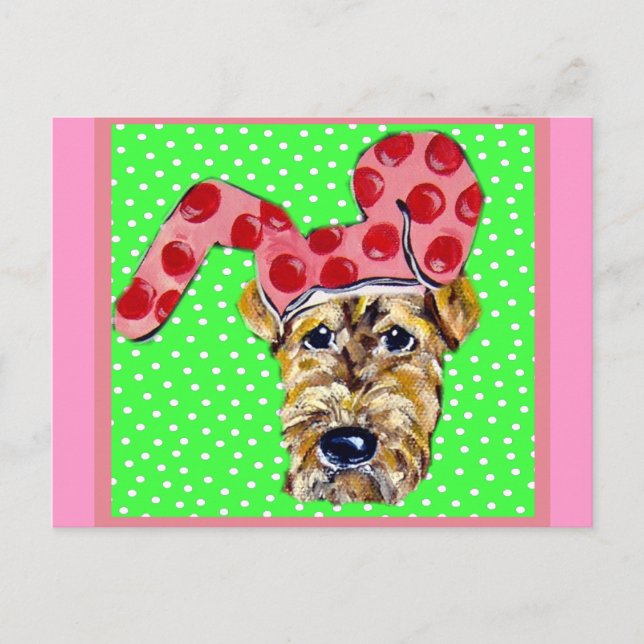 Easter Airedale Holiday Postcard (Front)