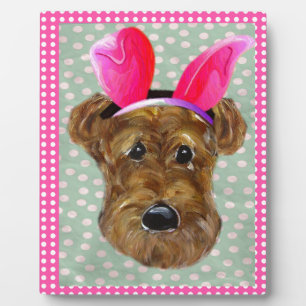 EASTER AIREDALE PLAQUE