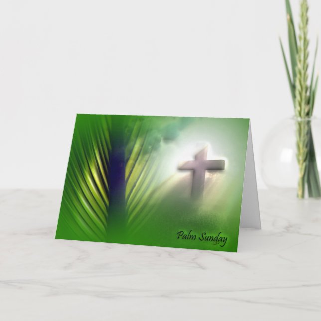 Easter and Palm Sunday Crosses and Scenes Holiday Card (Front)