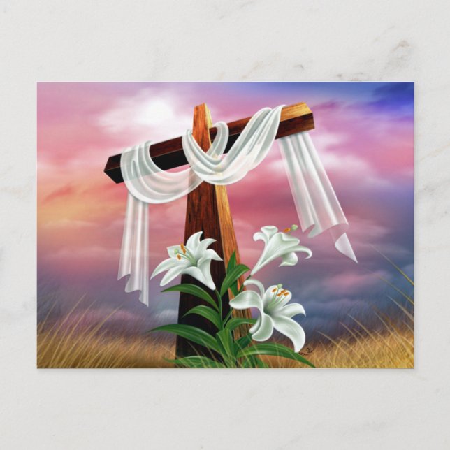 Easter and Palm Sunday Crosses and Scenes Holiday Postcard (Front)