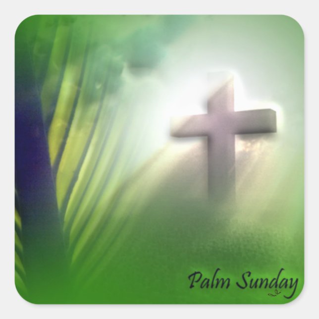 Easter and Palm Sunday Crosses and Scenes Square Sticker (Front)