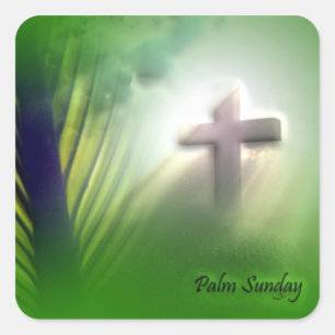 Easter and Palm Sunday Crosses and Scenes Square Sticker