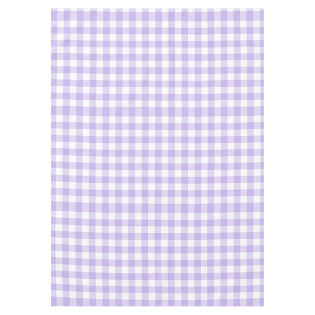 Easter and Spring Country Lavender Gingham Pattern Tablecloth (Front)
