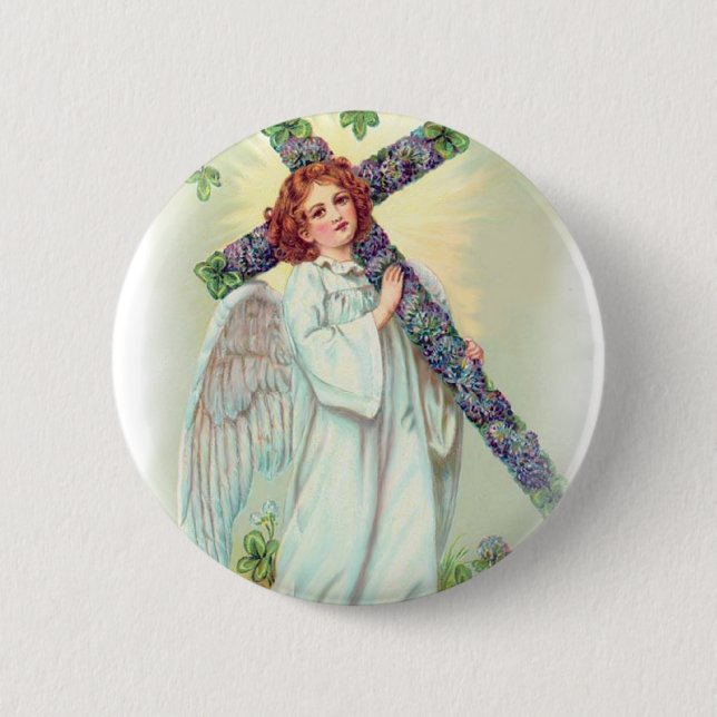 Easter Angel 6 Cm Round Badge (Front)