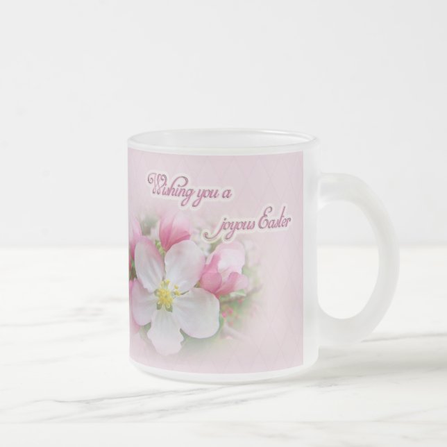 Easter - Apple Blossom Time Frosted Glass Coffee Mug (Right)