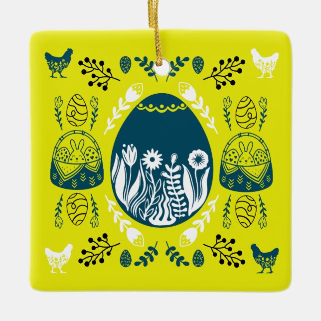 Easter April Holiday Ceramic Ornament (Front)
