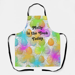 Easter Apron with Bright Coloured Eggs & Bursts