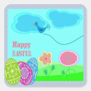 Easter Art Square Sticker