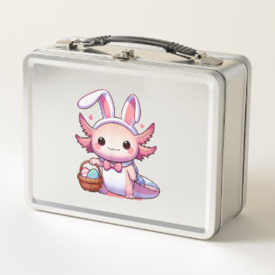 Easter Axolotl Bunny Ears Eggs T-Shirt Metal Lunch Box