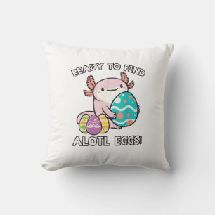 Easter Axolotl Ready To Find Alotl Eggs Hunt Boys  Cushion