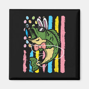 Easter B Fish Bunny Us Flag Patriot Fishing Men Wo Magnet