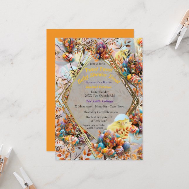 Easter Baby Celebration Invitation (Front/Back In Situ)