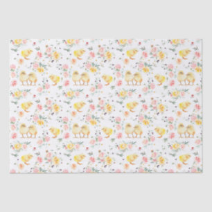 Easter Baby Chicks Spring Floral Tissue Paper