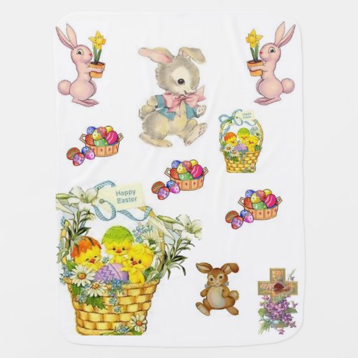 easter baby fleece blanket pink white - 23.45 easter baby fleece blanket pink white