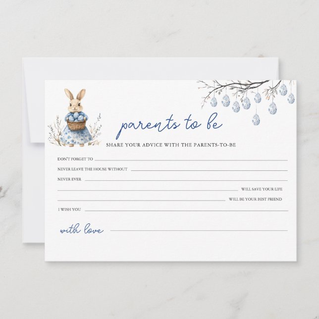 Easter Baby Shower Advice for the Parents Card (Front)