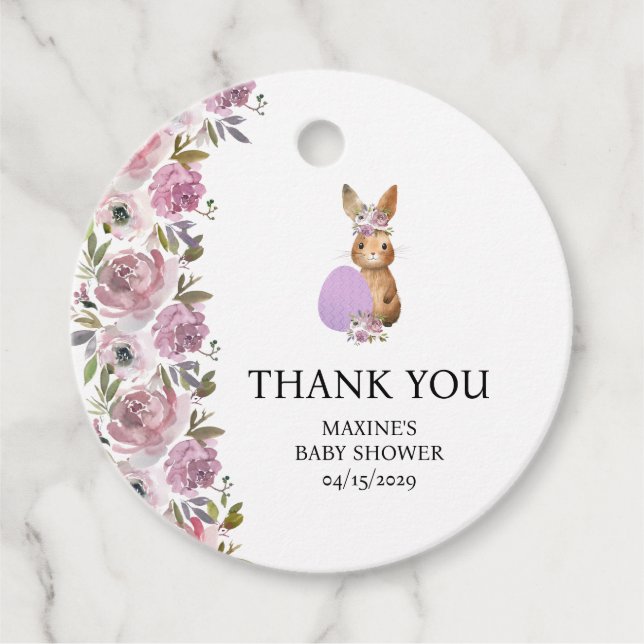 Easter Baby Shower Favor Tags (Front)