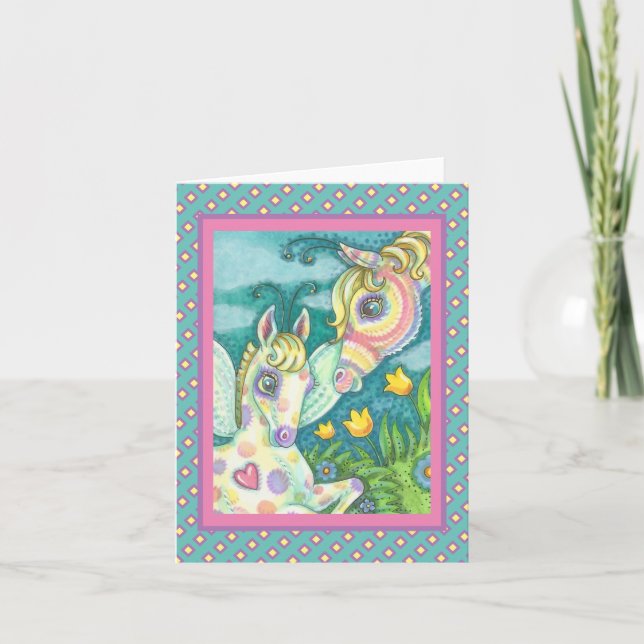 EASTER BABY, SPRING PONY, HORSE FAIRY NOTE CARD B (Front)