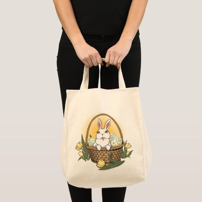 Easter Bag Tote Bag Easter Bunny Art Shopping Bag (Front (Product))