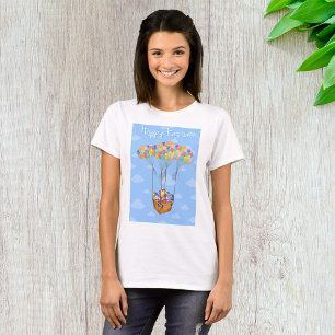 Easter Balloon Basket with Colourful Eggs  T-Shirt
