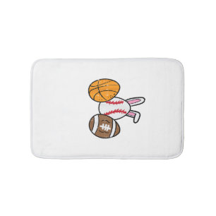 Easter Balls Basketball Baseball Football Boys Kid Bath Mat