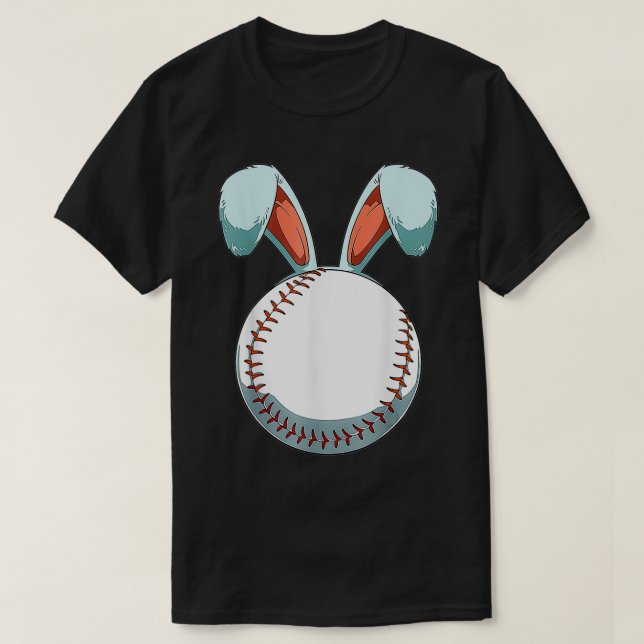 Easter Baseball Ball Easter Day Funny Easter Bunny T-Shirt (Design Front)