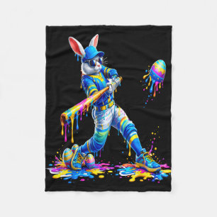 Easter baseball bunny batter eggs drip men women fleece blanket