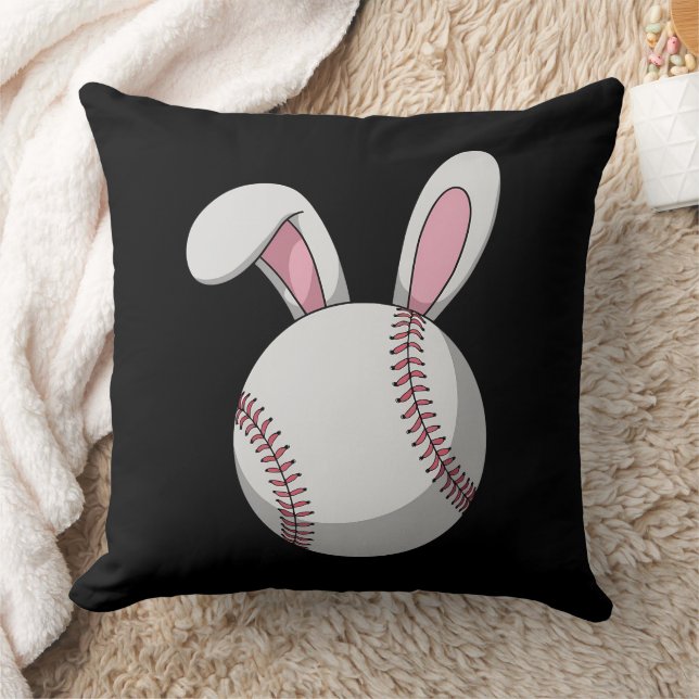 Easter Baseball Bunny Cute Rabbit Ears Cushion (Blanket)