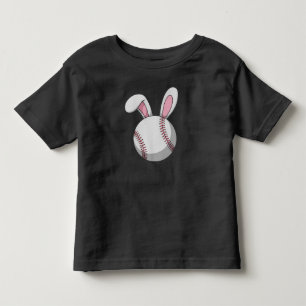 Easter Baseball Bunny Cute Rabbit Ears Toddler T-Shirt