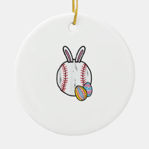 Easter Baseball Bunny Sports Men Boys Kids Toddler Ceramic Tree Decoration