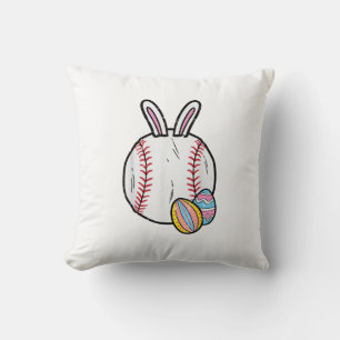 Easter Baseball Bunny Sports Men Boys Kids Toddler Cushion