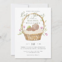 easter basket baby shower invitation