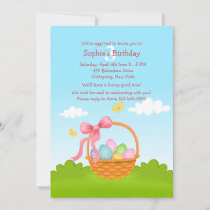 Easter Basket Birthday Invitation