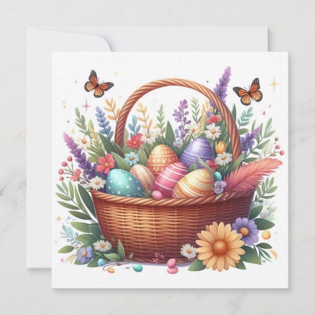 Easter Basket Easter Greeting Card (Front)