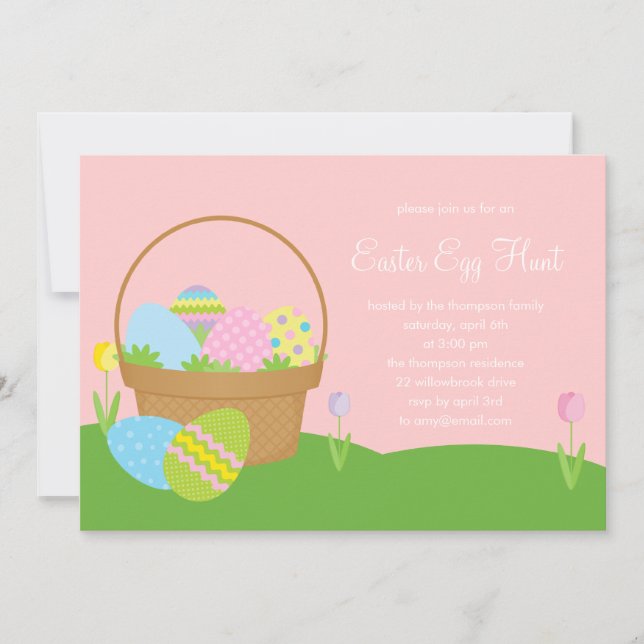 Easter Basket Egg Hunt Party Invitation (Front)
