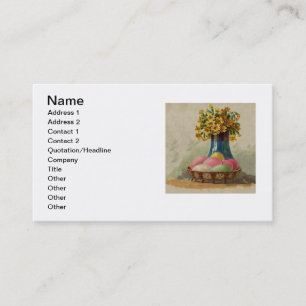 Easter Basket Eggs Flowers Antique Business Card