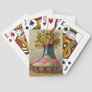 Easter Basket Eggs Flowers Antique Playing Cards