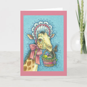EASTER BASKET GIRAFFE GREETING CARD verse