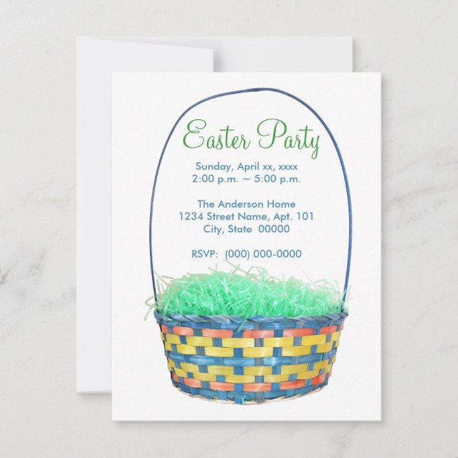 Easter Basket Party Invites (Front)