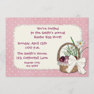 Easter Basket Pink Invitation