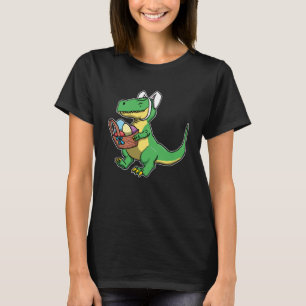 Easter Basket Rex Wearing Bunny Ears Easter Dinosa T-Shirt