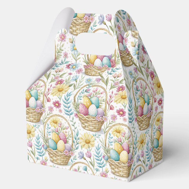 Easter Basket & Spring Floral Pattern Favour Box (Front)