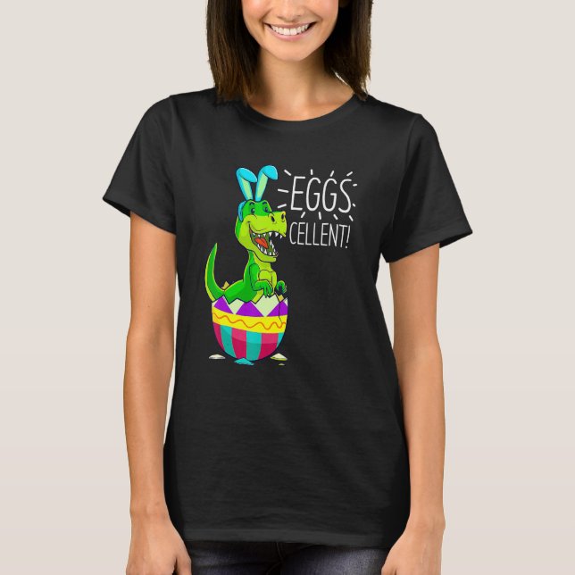 Easter Basket Stuffers Kids Cute Rex Bunny Egg Egg T-Shirt (Front)