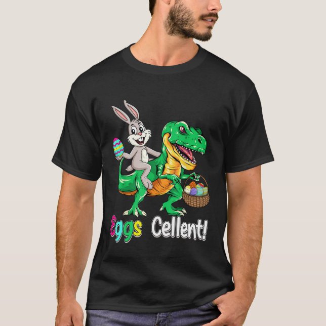 Easter Basket Stuffers Kids Cute Rex Bunny Egg Egg T-Shirt (Front)