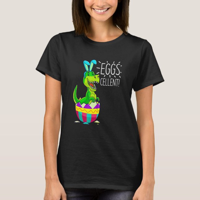 Easter Basket Stuffers Kids Cute Rex Bunny Egg Egg T-Shirt (Front)