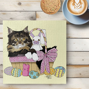 Easter Basket Tabby Kitten Jigsaw Puzzle