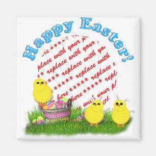 Easter Basket with Baby Chicks Photo Frame Magnet