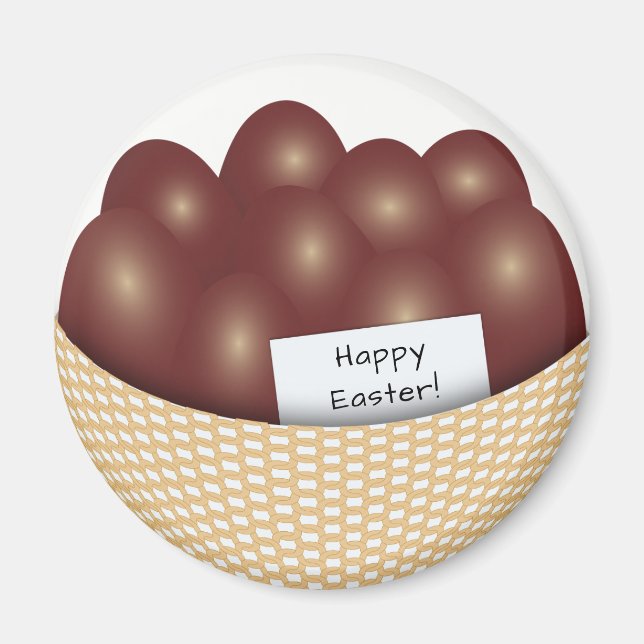 Easter Basket with Chocolate Eggs Magnet (Front)