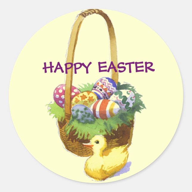 Easter Basket with Duck Sticker (Front)
