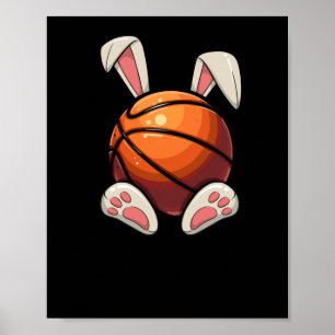 Easter Basketball Bunny Ears Kids Easter Egg Hunt Poster